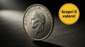 Moneta da 100 lire del 1968 della Repubblica Italiana su sfondo scuro