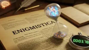 Clessidra e cronometro su una pagina di enigmistica
